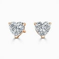 thumbnail image 1 of 4.00 Carat Latest Design Heart Cut Moissanite Diamond Beautiful Stud Earrings for women Solid 18K Rose Gold Push Back Studs, 1 of 5