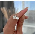 thumbnail image 1 of 4.00 Ct Pear and Princess Cut Lab-grown diamond Toi et Moi Engagement Ring, 14K Yellow Gold, 1 of 7