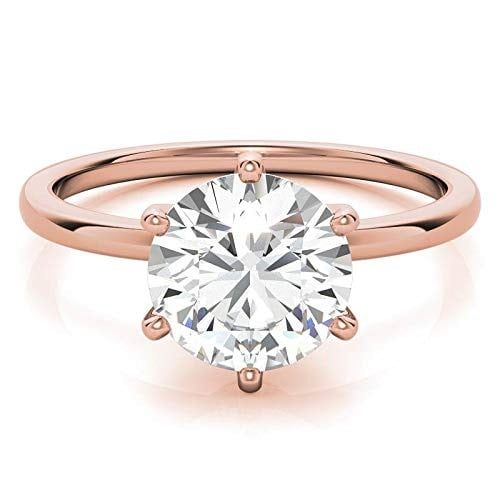 4.00 Ct Solitaire Round Cut Lab Created Diamond Elegant Anniversary Ring for Women Solid 14K Rose Gold by Diamond-Capitals