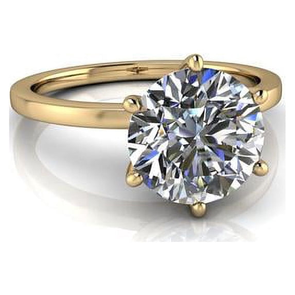 4.00 Ct Stunning Solitaire Round Diamond Bridal Rings Solid 18K Yellow Gold