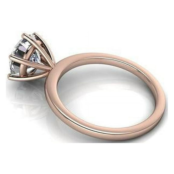 4.00 Ct Stunning Solitaire Round Natural Moissanite Diamond Engagement Rings For Women Solid 14K Rose Gold Size 3