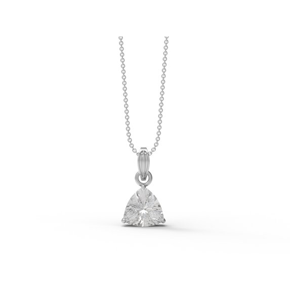 4.00 Ctw Trillion Shape Moissanite Diamond 925 Sterling Silver Solitaire Women Valentines Day Gifts Pendant Necklace, Silver