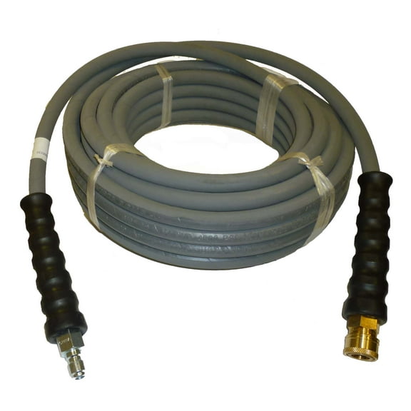 4,000 PSI 3/8" x 50' Grey Rubber Hose w/ QC Couplers