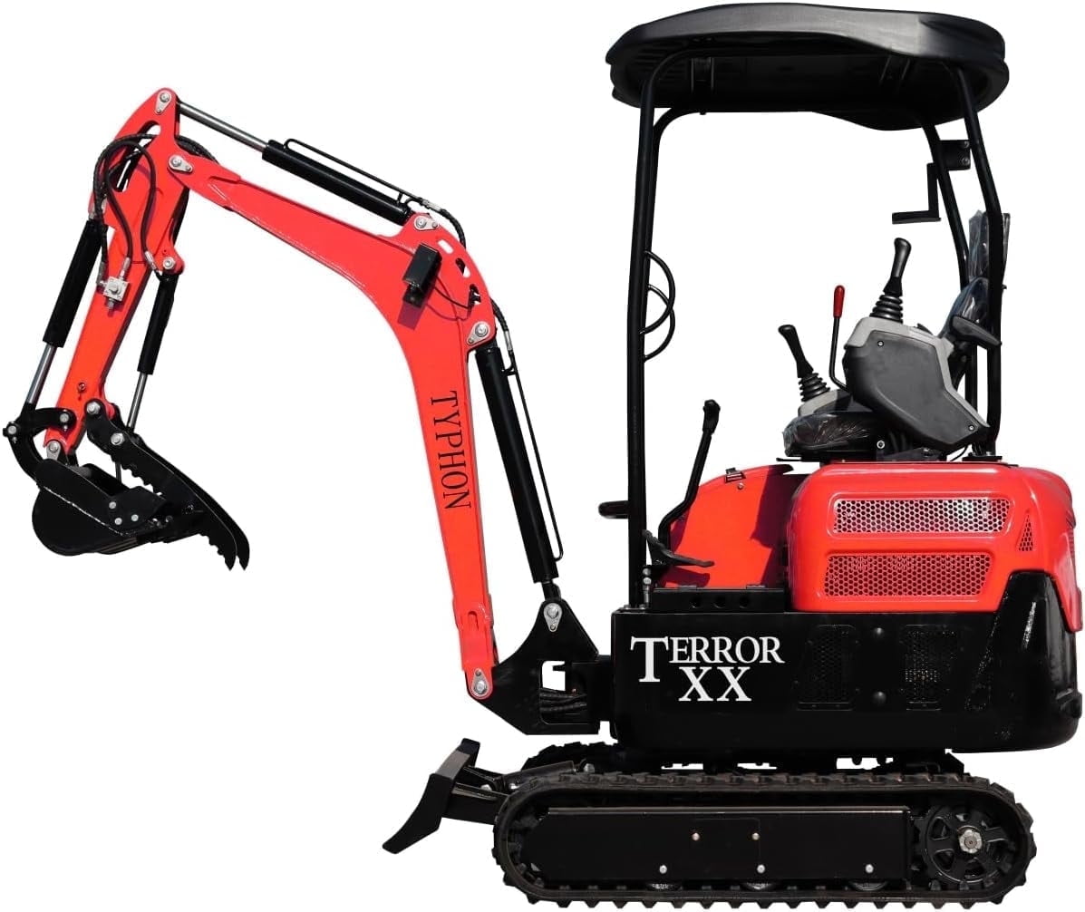 4,000 lb TYPHON Terror XX Mini Excavator Rubber Track with Kubota D902 Diesel Engine USA