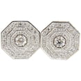 thumbnail image 1 of 4.00CT BEAD SET ARCHITECTURAL OCTAGONAL STEP DIAMONDS CLIP EARRINGS 18KT, 1 of 8