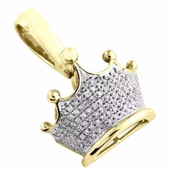 4.00Ct Round Cut Moissanite King Crown Men's Pendant 14K Yellow Gold Plated