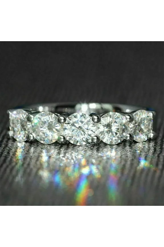 4.00Ct Round Cut Real Treated Diamond Engagement Ring - Solid 925 Sterling Silver