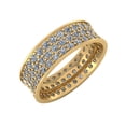 thumbnail image 1 of 4.00Ct Round Natural Diamond Concave Women's 3Row Anniversary Wedding Eternity Band Ring 10k Gold HI SI2, 1 of 3