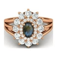 thumbnail image 1 of 4.03 Ctw Oval Labradorite 925 Silver Rose Gold Plated Solitaire Women Valentines Day Gifts Ring, 1 of 4