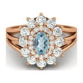 thumbnail image 1 of 4.03 Ctw Oval Natural Blue Topaz 925 Silver Rose Plated Solitaire Women Valentines Day Gifts Ring, 1 of 4