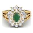 thumbnail image 1 of Mooneye 4.03 Ctw Oval Green Onyx 925 Sterling Silver Gold Vermeil Solitaire Women Wedding Ring, 1 of 4