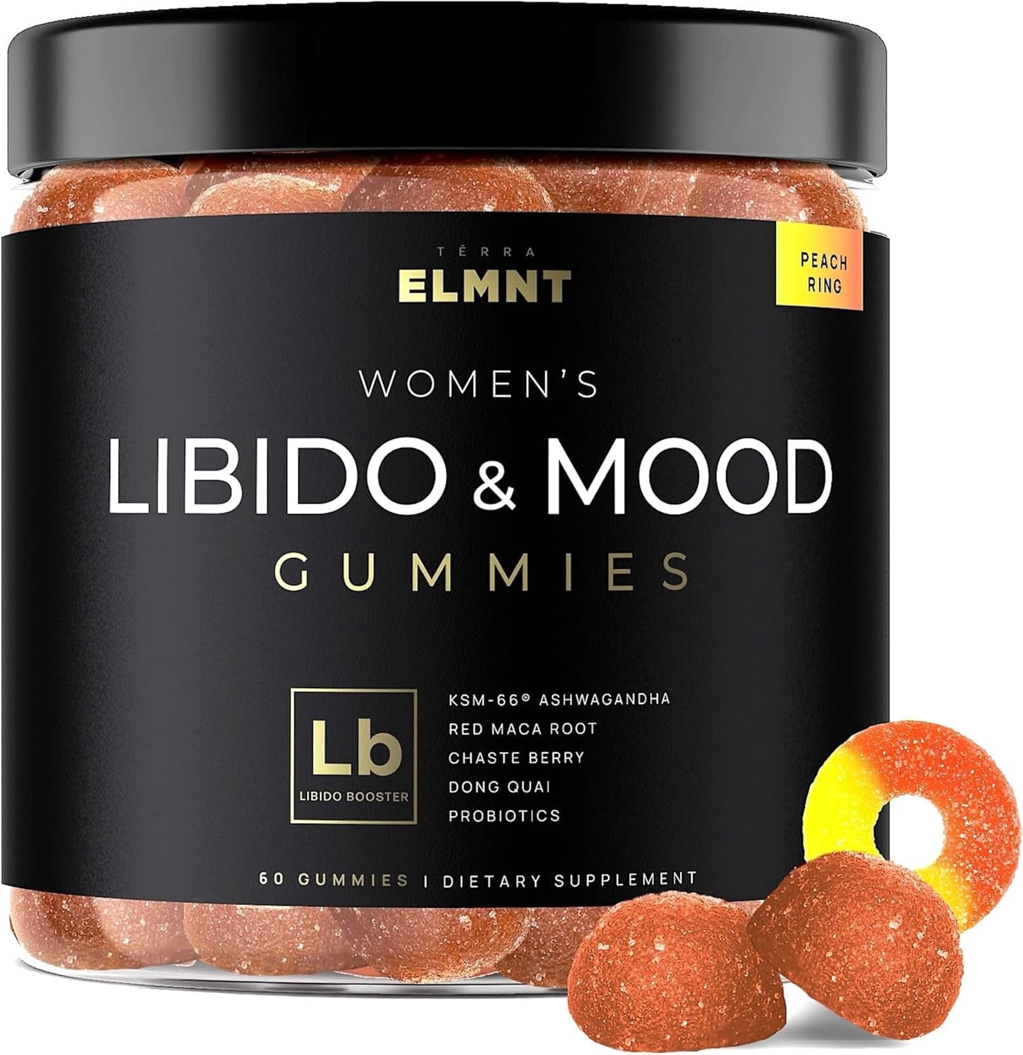 TERRA ELMNT KSM66 Ashwagandha Gummies with Red Maca Root for