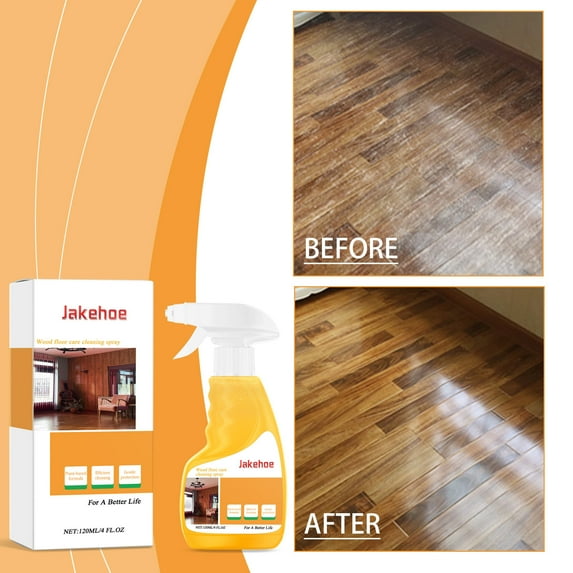 4.06 fl oz Floor Wax Polishing Spray, Wood Floor Cleaner and Conditioner, Scuff & Crack Repair Solution, Shine Restoration Nourishing Care Spray for Hardwood and Household Floors