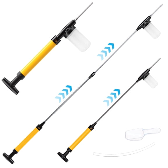 Diatomaceous Earth Powder Duster with Adjustable 4FT Extension Rod, Clog-Free Powder Sprayer and Applicator with 3 Spray Nozzles, 4oz Capacity for Garden Orchard Pest Control