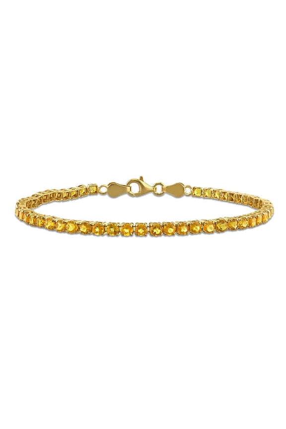4.08 Carat (Ctw) Madeira Citrine Tennis Bracelet in Yellow Sterling Silver