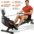 thumbnail image 1 of 16 Levels Magnetic Rowing Machines for Home, 350LBS Capacity, 55-115LBS Quiet Resistance, Foldable Indoor Row Machine with LCD Monitor, Comfortable Seat, Bluetooth App Supported, Tablet Holder, 1 of 11
