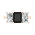thumbnail image 1 of Clara Pucci 14K Rose Gold 4ct Onyx Three-Stone Ring for Women, 1 of 8
