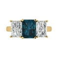 thumbnail image 1 of Clara Pucci 14K Yellow Gold 4ct LondonBlueTopaz Three-Stone Ring for Women, 1 of 8