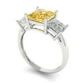 thumbnail image 1 of 4.0ct Emerald Cut Blue Natural Sky Blue Topaz 14k Pink Rose Gold Engraving Statement Bridal Wedding 3 stone Designer Ring Size 6.75, 1 of 7