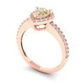 thumbnail image 1 of 4.0ct Emerald Cut Blue Natural Swiss Blue Topaz 14k Pink Rose Gold Engraving Statement Bridal Wedding 3 stone Designer Ring Size 4.25, 1 of 7