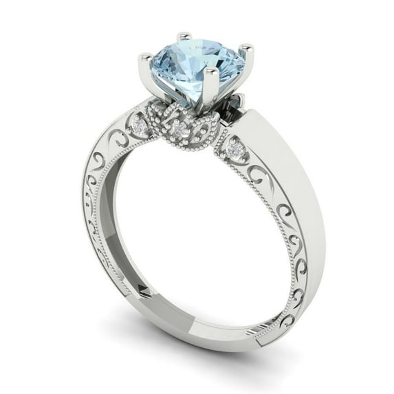 4.0ct Emerald Cut White Sapphire 14k Pink Rose Gold Engraving Statement Bridal Wedding 3 stone Designer Ring Size 5.75