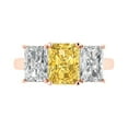 thumbnail image 1 of Clara Pucci 14K Rose Gold 4ct Yellow Three-Stone Ring for Women, 1 of 8