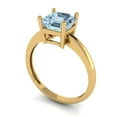 thumbnail image 1 of 4.0ct SQ Emerald Cut Clear Moissanite 14k Yellow Gold Engraving Statement Bridal Wedding 3 stone Designer Ring Size 9.75, 1 of 7