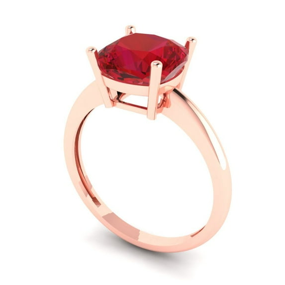 4.0ct SQ Emerald Cut Clear Moissanite 18k Rose Gold Engraving Statement Bridal Wedding 3 stone Designer Ring Size 8.25