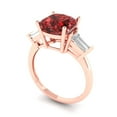 thumbnail image 1 of 4.0ct Square Emerald Cut Blue Natural Swiss Blue Topaz 18k Rose Gold Engraving Statement Bridal Wedding 3 stone Designer Ring Size 11, 1 of 7