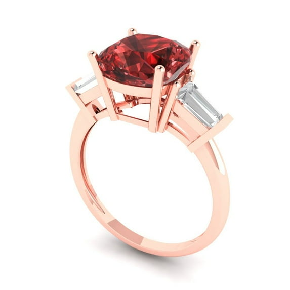 4.0ct Square Emerald Cut Blue Natural Swiss Blue Topaz 18k Rose Gold Engraving Statement Bridal Wedding 3 stone Designer Ring Size 11