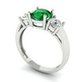 thumbnail image 1 of 4.0ct Square Emerald Cut Blue Crystal 18k White Gold Engraving Statement Bridal Wedding 3 stone Designer Ring Size 10.25, 1 of 7