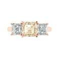thumbnail image 1 of Clara Pucci 14K Rose Gold 4ct Morganite Three-Stone Ring for Women, 1 of 7