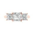 thumbnail image 1 of Clara Pucci 14K Rose Gold 4ct Moissanite Three-Stone Ring for Women, 1 of 7