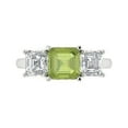 thumbnail image 1 of Clara Pucci 14K White Gold 4ct Peridot Three-Stone Ring for Women, 1 of 7