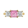 thumbnail image 1 of Clara Pucci 14K Yellow Gold 4ct Pink Three-Stone Ring for Women, 1 of 7