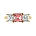 thumbnail image 1 of Clara Pucci 14K Yellow Gold 4ct Garnet Three-Stone Ring for Women, 1 of 7