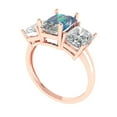 thumbnail image 1 of 4.0ct emerald cut blue moissanite 18k rose gold 3 stone Bridal Wedding Engagement Promise Anniversary Ring for Women size 6, 1 of 7