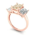 thumbnail image 1 of 4.0ct emerald cut brown natural morganite 18k rose gold 3 stoneBridal Wedding Engagement Promise Anniversary Ring for Women size 5, 1 of 7