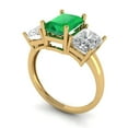 thumbnail image 1 of 4.0ct emerald cut green emerald 18k yellow gold 3 stone Bridal Wedding Engagement Promise Anniversary Ring for Women size 11, 1 of 7