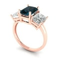 thumbnail image 1 of 4.0ct emerald cut natural london blue topaz 14k rose gold 3 stone Bridal Wedding Engagement Promise Anniversary Ring for Women size 4.75, 1 of 7