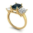 thumbnail image 1 of 4.0ct emerald cut natural london blue topaz 18k yellow gold 3 stone Bridal Wedding Engagement Promise Anniversary Ring for Women size 5.25, 1 of 7