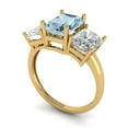 thumbnail image 1 of 4.0ct emerald cut natural sky blue topaz 18k yellow gold 3 stone Bridal Wedding Engagement Promise Anniversary Ring for Women size 10.5, 1 of 7