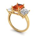 thumbnail image 1 of 4.0ct emerald cut red Zircon 14k yellow gold 3 stone Bridal Wedding Engagement Promise Anniversary Ring for Women size 3.75, 1 of 7