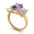 thumbnail image 1 of 4.0ct emerald cut alexandrite 14k yellow gold 3 stone Bridal Wedding Engagement Promise Anniversary Ring for Women size 6.25, 1 of 7