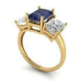 thumbnail image 1 of 4.0ct emerald cut blue sapphire 14k yellow gold 3 stone Bridal Wedding Engagement Promise Anniversary Ring for Women size 10.5, 1 of 7