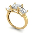 thumbnail image 1 of 4.0ct square emerald cut clear moissanite 18k yellow gold 3 stone Bridal Wedding Engagement Promise Anniversary Ring for Women size 4, 1 of 7