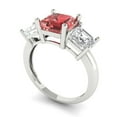 thumbnail image 1 of 4.0ct square emerald cut red natural garnet 18k white gold 3 stoneBridal Wedding Engagement Promise Anniversary Ring for Women size 4, 1 of 7