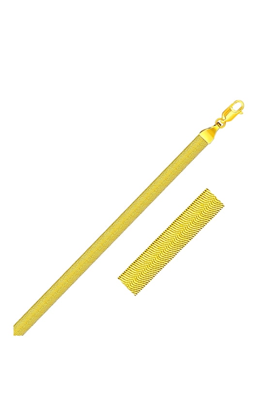 4.0mm 14k Yellow Gold Super Flex Herringbone Chain Size 18 inches