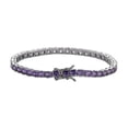 thumbnail image 1 of 4.0mm Round Cut Lab-Created Amethyst Prong-Setting Tennis Bracelet in 925 Sterling Silver – Elegant Jewelry for Women, 1 of 6