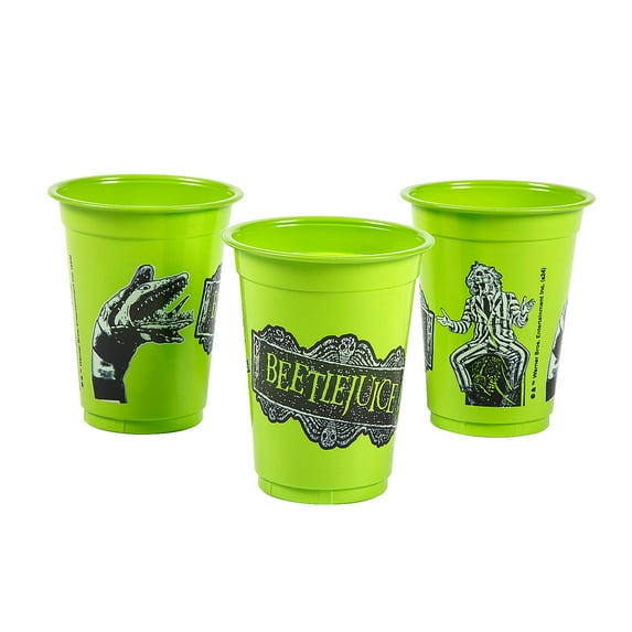 4 1/2" 16 oz. Bulk 50 Count Beetlejuice Party Disposable Plastic Cups